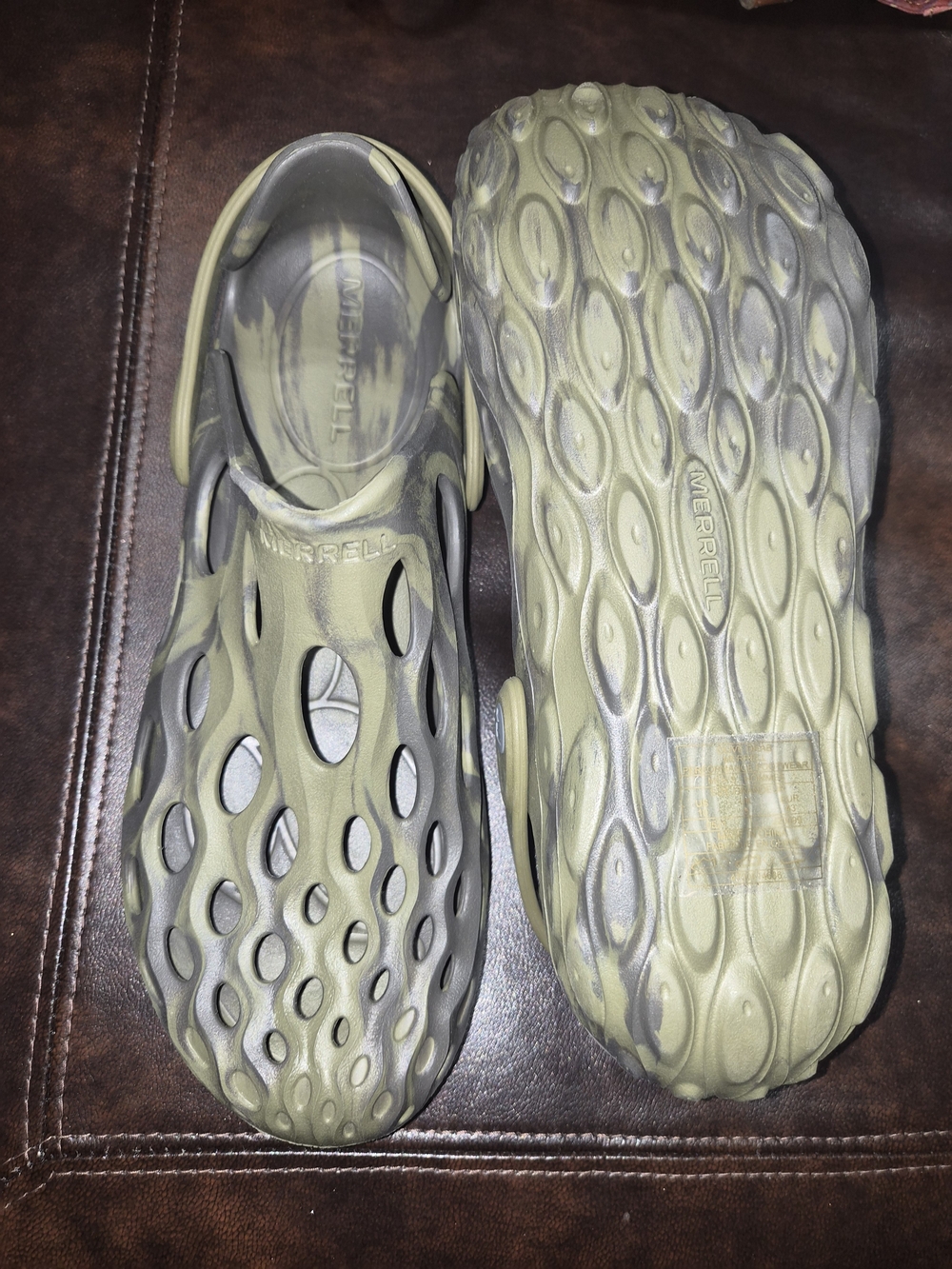 Merrell Olive and Gray Ventilated Slip-On Foam Loafers - Picture 2 of 7